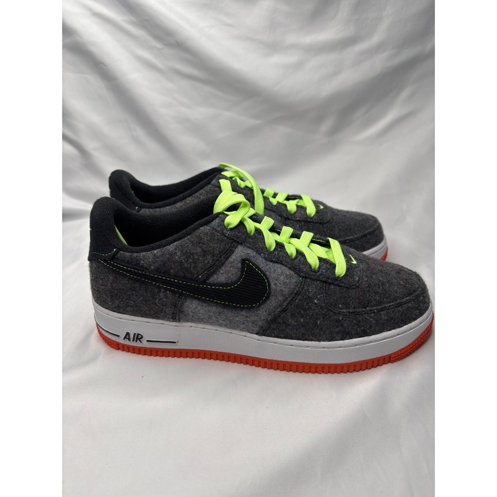 Nike Air Force 1 LV8 GS Felt Black Ghost Green Orange DZ5287-001 Kids Size 7Y